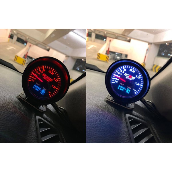 RALLIART DIGITAL LED 4 IN 1 BOOST/VOLT/PRESS/TEMP GAUGE, 60mm